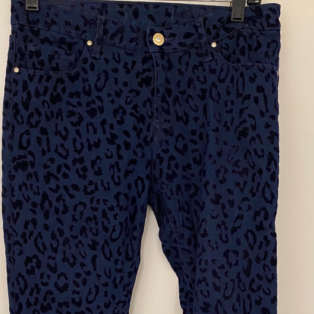 navy velvet and denim skinny jeans